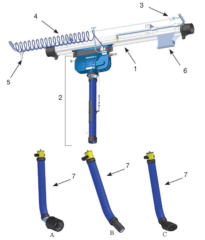 Sistema de calha exaustora 920, sistema pneumático, para veículos em andamento