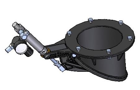 Discharge valve, pneumatically operated