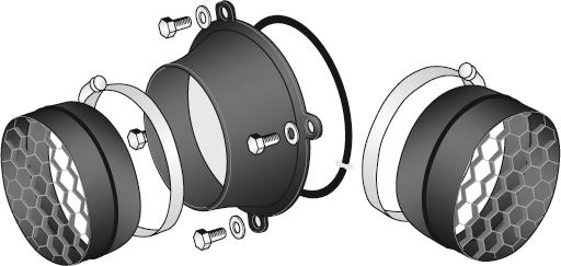 Inlet and outlet adaptor for hose Ø160 mm