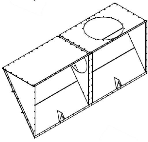 Single backpack for 8 modules round inlet from the top pos L