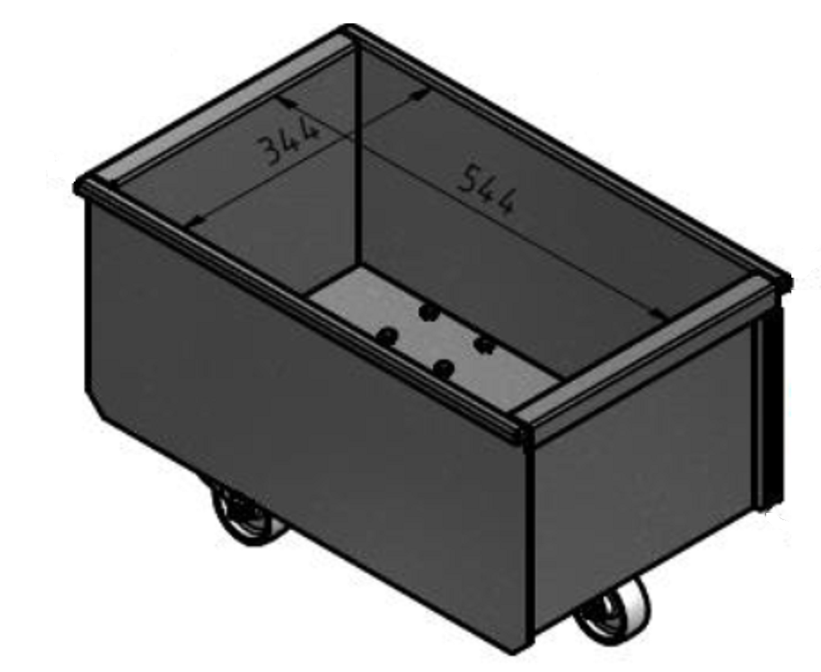 Discharge bin 50 l with wheels